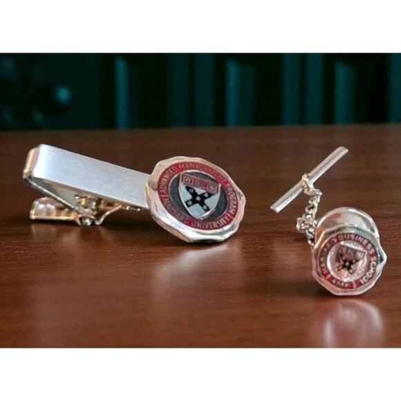 Vtg Harvard Business School Advanced Management Program Tie Tack Clip Bar Anson - Picture 1 of 14